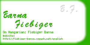 barna fiebiger business card